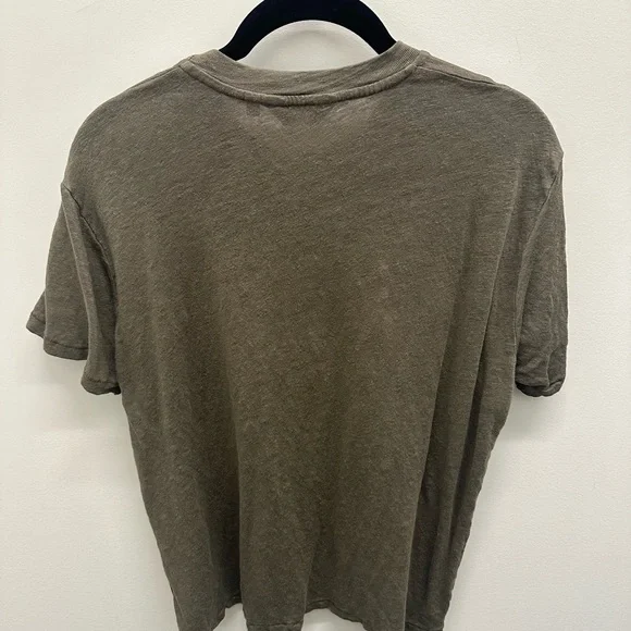 Jamie Haller - Linen Chameleon Tee - Olive - size small - Picture 3 of 5